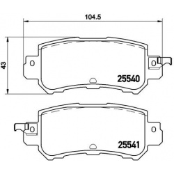 Stabdžių trinkelių rinkinys, diskinis stabdys XTRA LINE
BREMBO