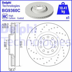 stabdžių diskas (1vnt)
                                DELPHI                                                BG9360C, Nenur
