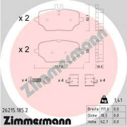 stabdžių trinkelių rinkinys, diskinis stabdys
                                ZIMMERMANN                                  