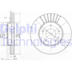 stabdžių diskas (1vnt)
                                DELPHI                                                BG3816C, Nenur