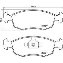stabdžių trinkelių rinkinys, diskinis stabdys PRIME LINE
                                BREMBO                           