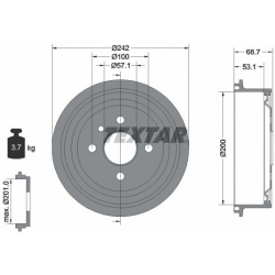 stabdžių būgnas
                                TEXTAR                                94048600, TEXTAR, 94048600, auto det