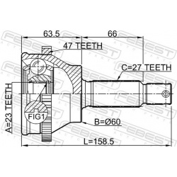 pusašio šarnyras
FEBEST 1210-EFATA47, Nenurodytas gamintojas