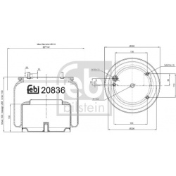 pneumatinė oro pagalvė
                                FEBI BILSTEIN                                20836, FEBI BILSTEIN, 2