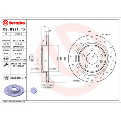 stabdžių diskas (1vnt) XTRA LINE - Xtra
                                BREMBO                                08.B351.1X, B