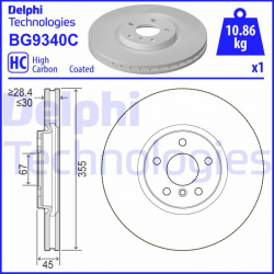 stabdžių diskas (1vnt)
                                DELPHI                                                BG9340C, Nenur