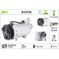 Kompresorius, oro kondicionierius VALEO RE-GEN REMANUFACTURED
                                                813734, VALEO, 