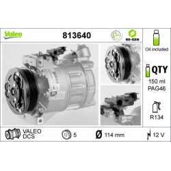 kompresorius, oro kondicionierius VALEO RE-GEN REMANUFACTURED
                                                813640, VALEO, 