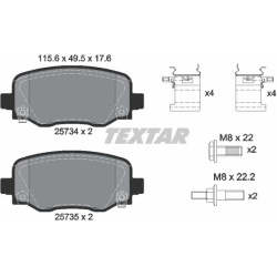 stabdžių trinkelių rinkinys, diskinis stabdys Q+
                                TEXTAR                                257