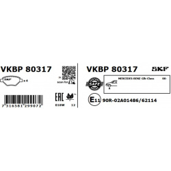 stabdžių trinkelių rinkinys, diskinis stabdys
                                SKF                                VKBP80317