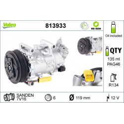 kompresorius, oro kondicionierius VALEO RE-GEN REMANUFACTURED
                                                813933, VALEO, 