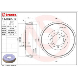 stabdžių būgnas ESSENTIAL LINE
                                BREMBO                                                14.D6