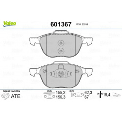 stabdžių trinkelių rinkinys, diskinis stabdys
                                VALEO                                601367,