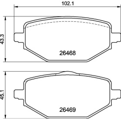Stabdžių trinkelių rinkinys, diskinis stabdys PRIME LINE
BREMBO