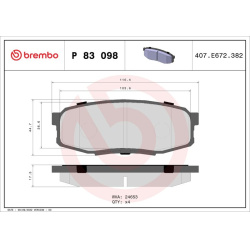 stabdžių trinkelių rinkinys, diskinis stabdys XTRA LINE
                                BREMBO                            