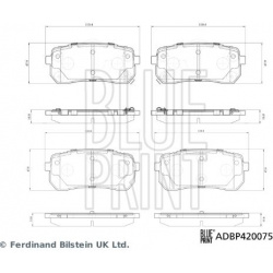 stabdžių trinkelių rinkinys, diskinis stabdys
                                BLUE PRINT                                AD