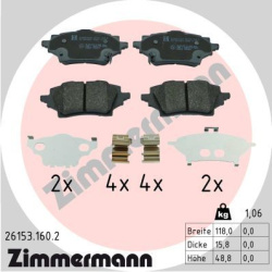 stabdžių trinkelių rinkinys, diskinis stabdys
                                ZIMMERMANN                                26