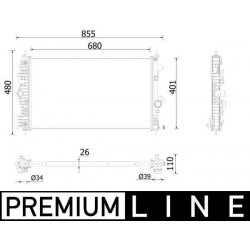 radiatorius, variklio aušinimas BEHR *** PREMIUM LINE ***
                                MAHLE                             