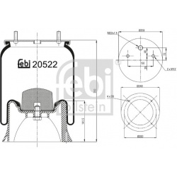 pneumatinė oro pagalvė
                                FEBI BILSTEIN                                20522, FEBI BILSTEIN, 2