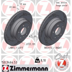 stabdžių diskas (1vnt) BLACK Z
                                ZIMMERMANN                                150.3464.53, Nenur