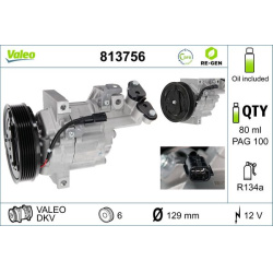 kompresorius, oro kondicionierius VALEO RE-GEN REMANUFACTURED
                                                813756, VALEO, 