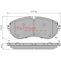 stabdžių trinkelių rinkinys, diskinis stabdys
                                METZGER                                11708