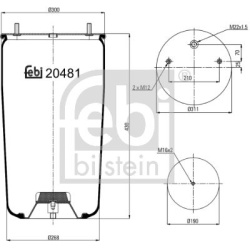pneumatinė oro pagalvė
                                FEBI BILSTEIN                                20481, FEBI BILSTEIN, 2