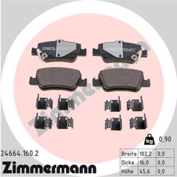 stabdžių trinkelių rinkinys, diskinis stabdys
                                ZIMMERMANN                                24