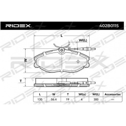stabdžių trinkelių rinkinys, diskinis stabdys
                                RIDEX                                402B011