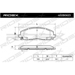 stabdžių trinkelių rinkinys, diskinis stabdys
                                RIDEX                                402B062