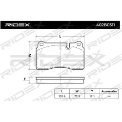 stabdžių trinkelių rinkinys, diskinis stabdys
                                RIDEX                                402B031