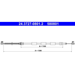 trosas, stovėjimo stabdys
                                ATE                                24.3727-0801.2, ATE, 243727-080