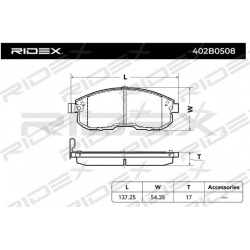 stabdžių trinkelių rinkinys, diskinis stabdys
                                RIDEX                                402B050