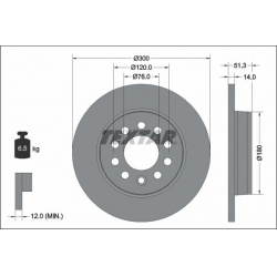 stabdžių diskas (1vnt) PRO
                                TEXTAR                                                92345203, 