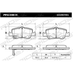 stabdžių trinkelių rinkinys, diskinis stabdys
                                RIDEX                                402B018