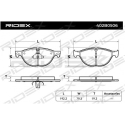 stabdžių trinkelių rinkinys, diskinis stabdys
                                RIDEX                                402B050