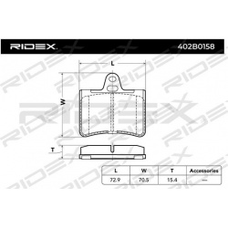stabdžių trinkelių rinkinys, diskinis stabdys
                                RIDEX                                402B015