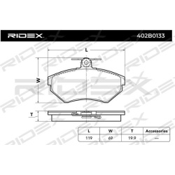stabdžių trinkelių rinkinys, diskinis stabdys
                                RIDEX                                402B013