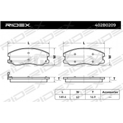 stabdžių trinkelių rinkinys, diskinis stabdys
                                RIDEX                                402B020