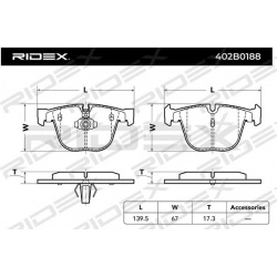 stabdžių trinkelių rinkinys, diskinis stabdys
                                RIDEX                                402B018
