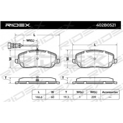 stabdžių trinkelių rinkinys, diskinis stabdys
                                RIDEX                                402B052