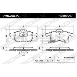 stabdžių trinkelių rinkinys, diskinis stabdys
                                RIDEX                                402B000