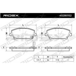 stabdžių trinkelių rinkinys, diskinis stabdys
                                RIDEX                                402B015