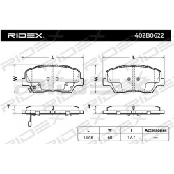 stabdžių trinkelių rinkinys, diskinis stabdys
                                RIDEX                                402B062
