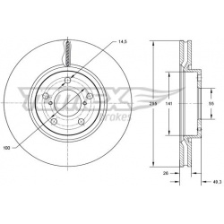 stabdžių diskas (1vnt)
                                TOMEX Brakes                                                TX73-25,