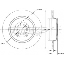 stabdžių diskas (1vnt)
                                TOMEX Brakes                                                TX71-75,