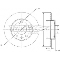 stabdžių diskas (1vnt)
                                TOMEX Brakes                                                TX72-70,
