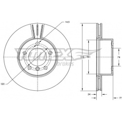 stabdžių diskas (1vnt)
                                TOMEX Brakes                                                TX73-95,