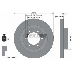 stabdžių diskas (1vnt) PRO
                                TEXTAR                                                92223903, 