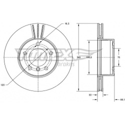 stabdžių diskas (1vnt)
                                TOMEX Brakes                                                TX73-98,